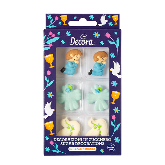 Decora First Holy Communion Sugar Decorations - Boy