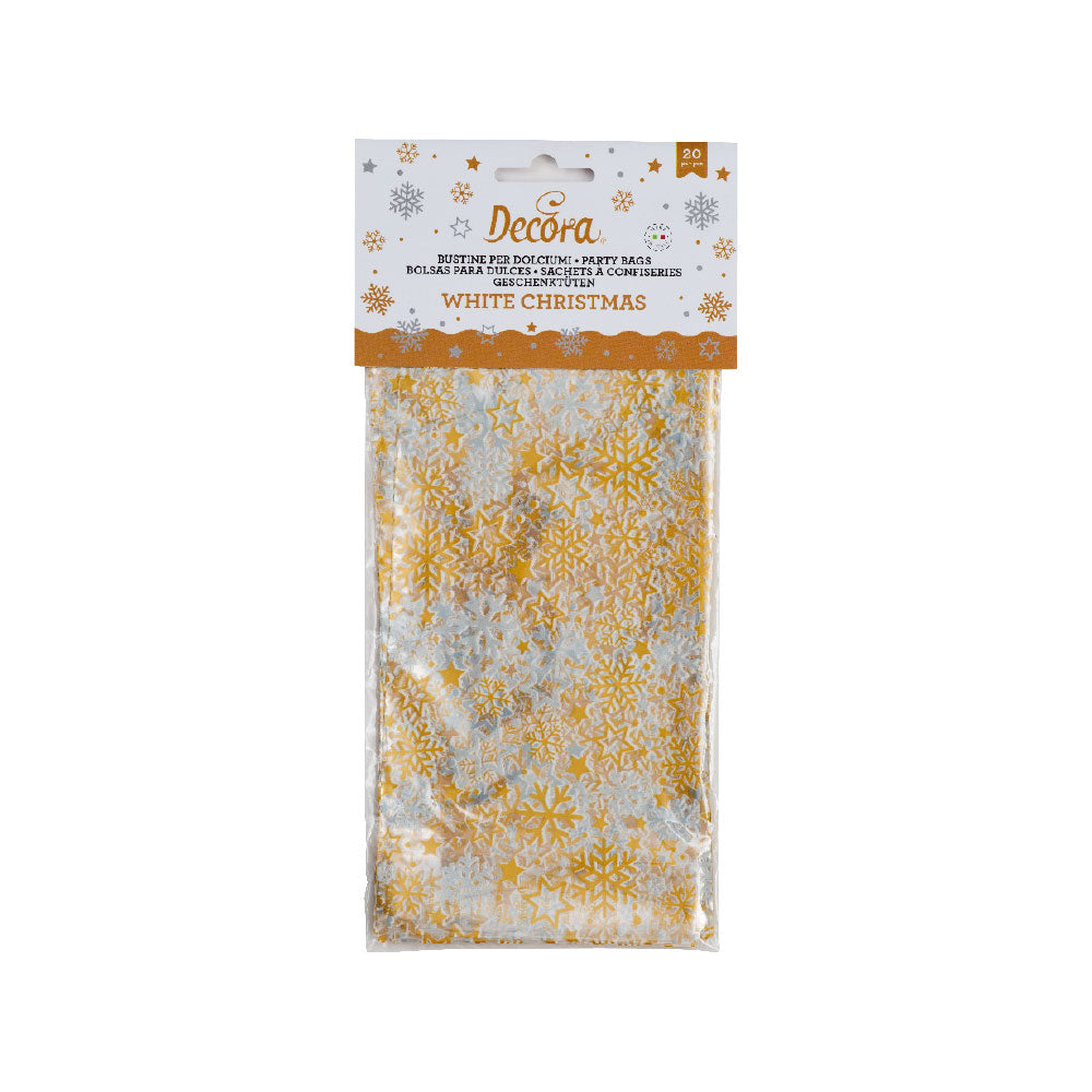 Decora White Christmas Treat Bags