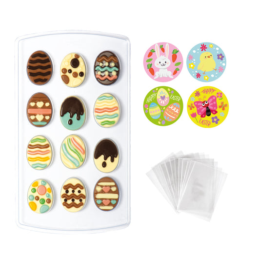 Decora Chocolate Eggs Mould Kit (including bags & stickers)