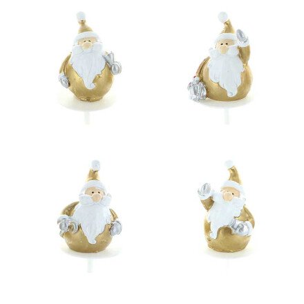 Mini Gold/Silver Santa Cake & Log Decoration