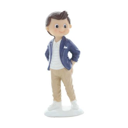 Decorative Figure Communion/Confirmation - Boy with Blue Blazer 12cm