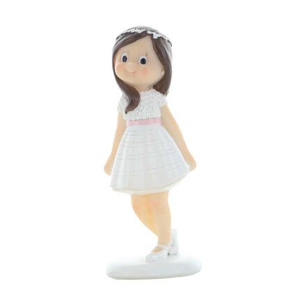 Decorative Figure Communion/Confirmation - Girl with Pink Belt 12cm