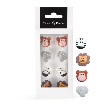 Cake Deco Jungle Animals Sugar Decorations