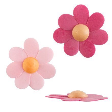 Wafer Paper Pink Daisies 6cm