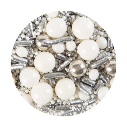 Cake Deco Silver White Mix