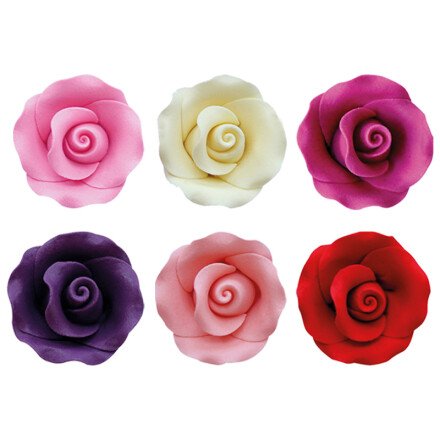 Assorted Sugar Roses - Large 4.2cm