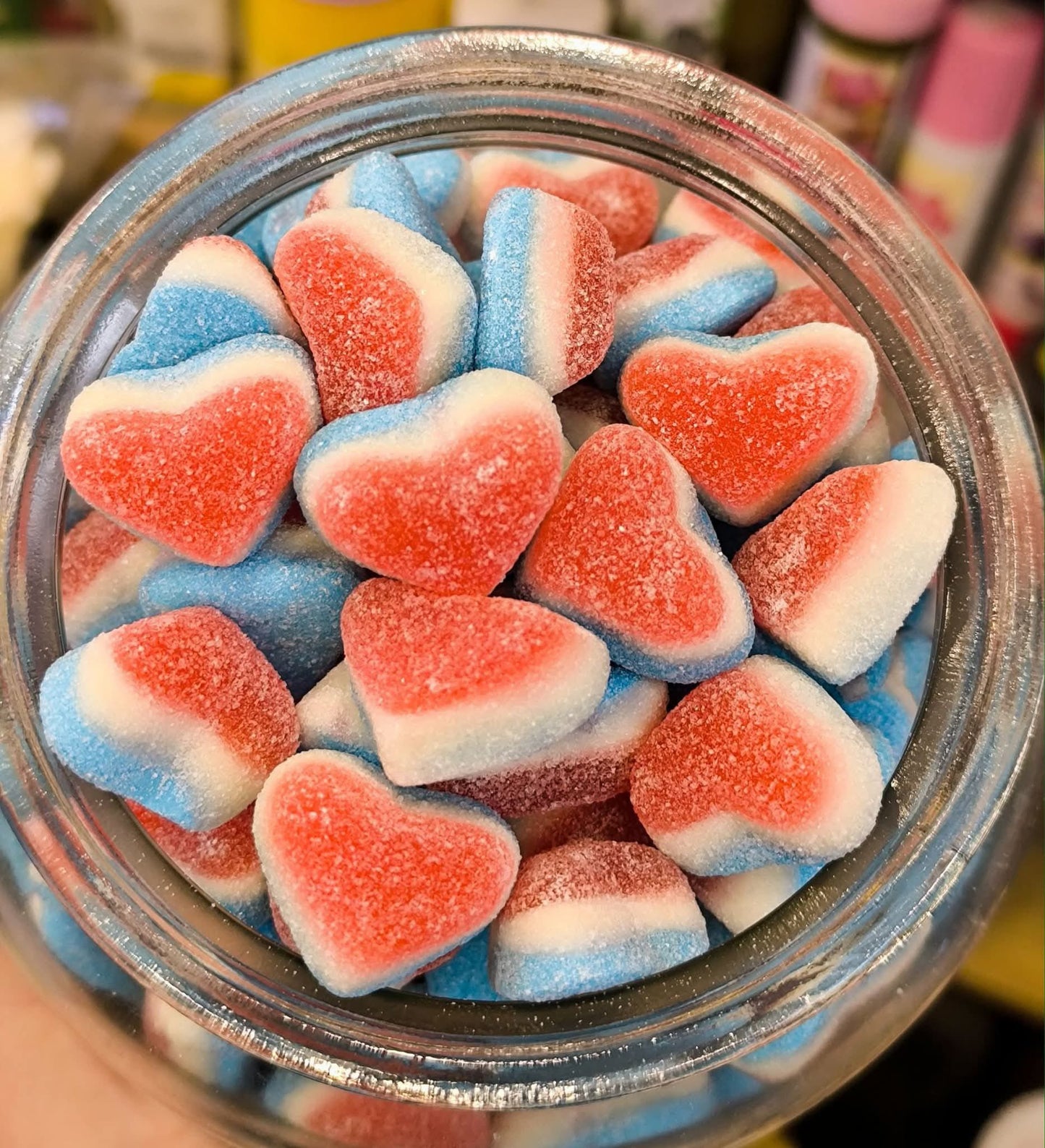 Blue White Red Hearts