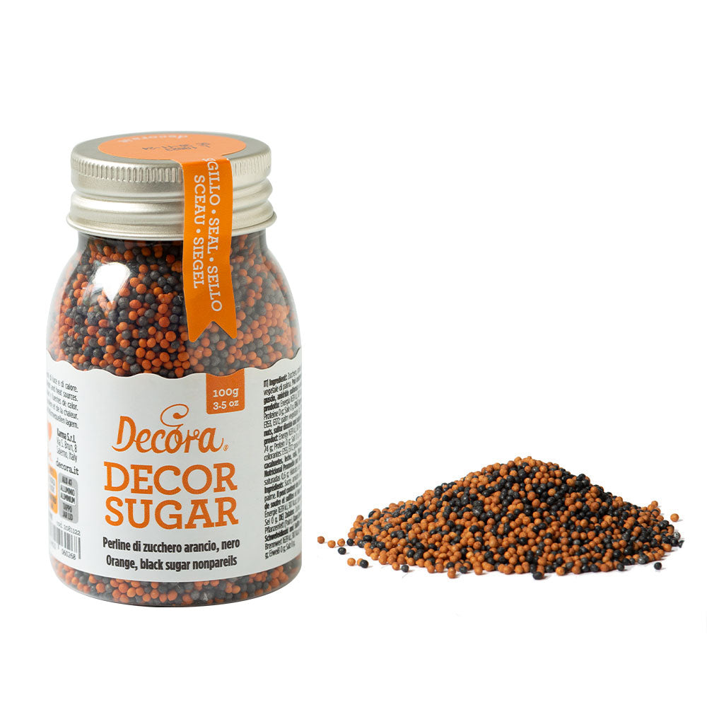 Decora Nonpareils Black & Orange Pearls 1.5mm
