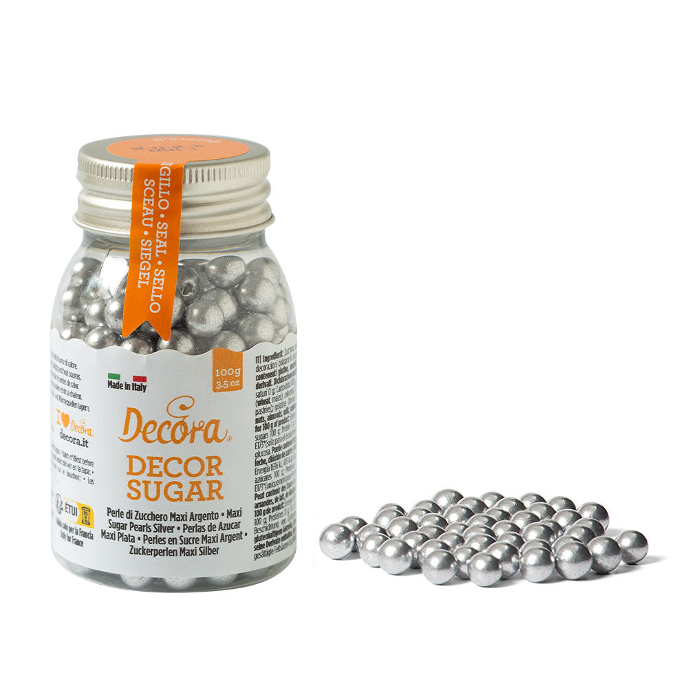 Decora Silver Metallic Pearls 8mm