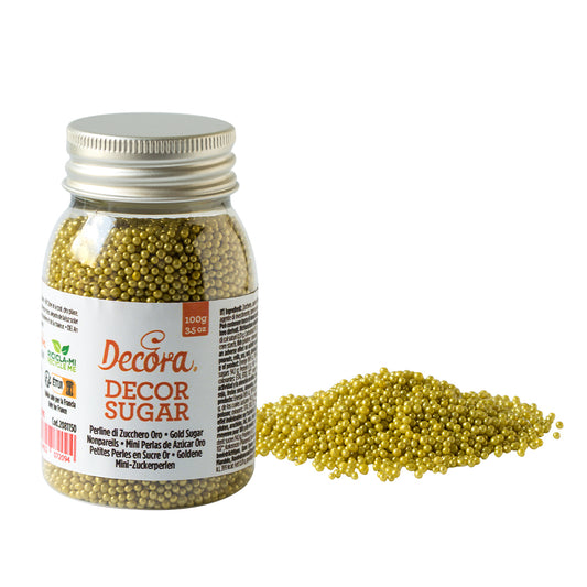 Decora Gold Metallic Pearls 2mm