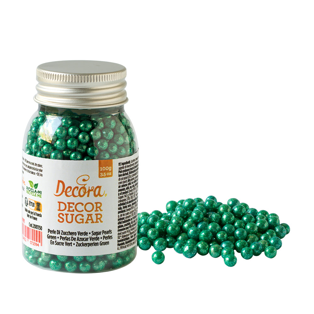 Decora Green Metallic Pearls 5mm