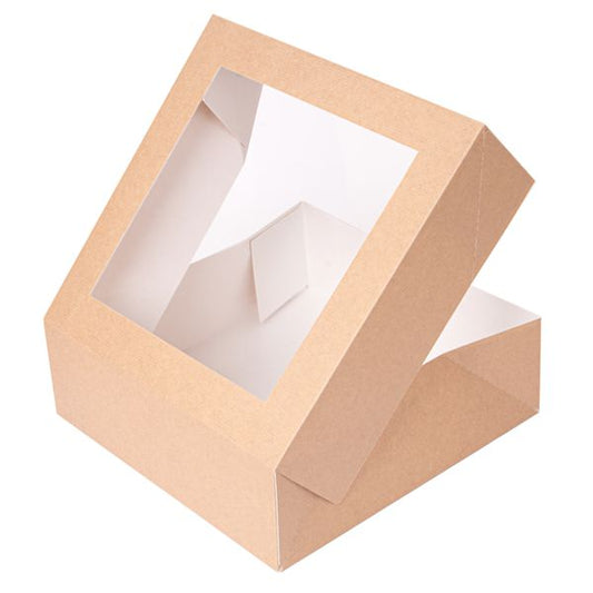 Cake Box Kraft Window - 280mm x 280mm x 100mm