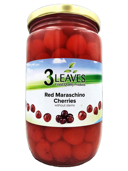 3 Leaves Red Maraschino Cherries