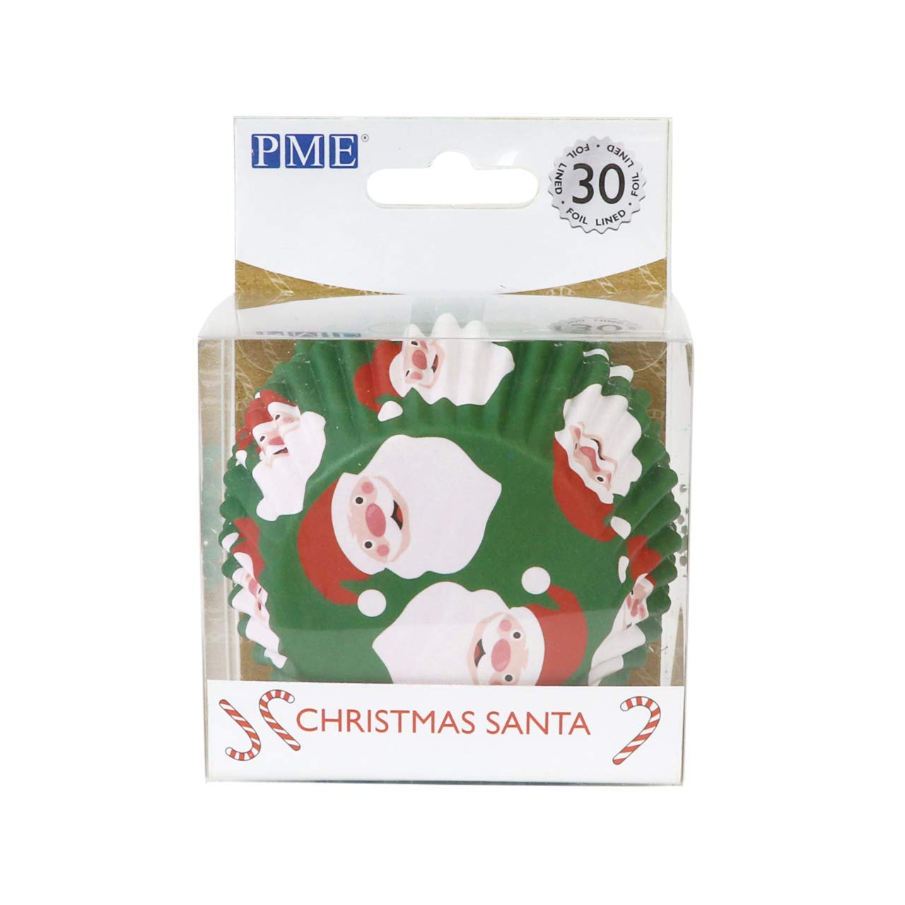 Christmas Foil-lined Cupcake Cases - Santa Claus (Pack of 30)