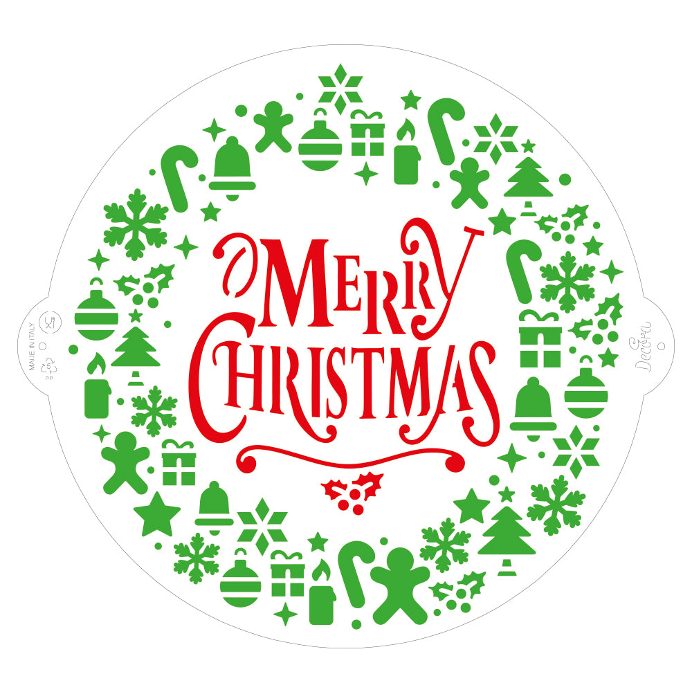 Decora Merry Christmas Wreath Stencil