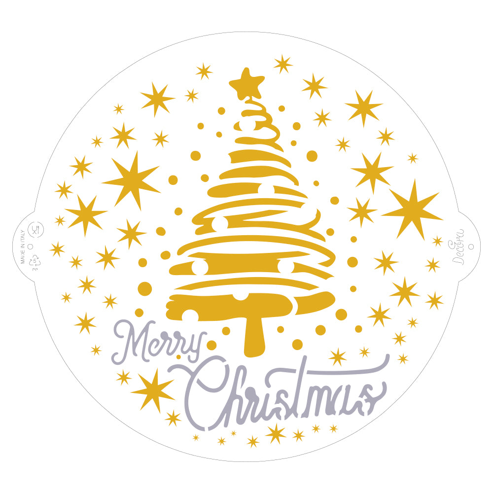 Decora Merry Christmas Tree & Stars Stencil