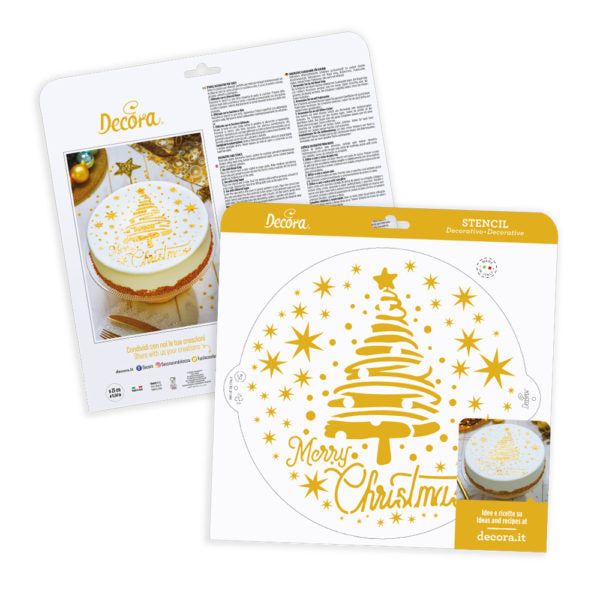 Decora Merry Christmas Tree & Stars Stencil