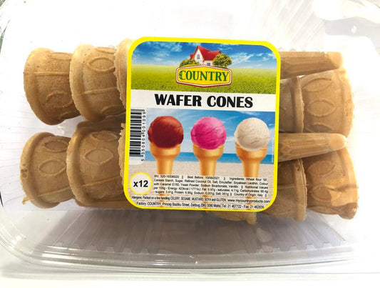 Country Wafer Cones x12