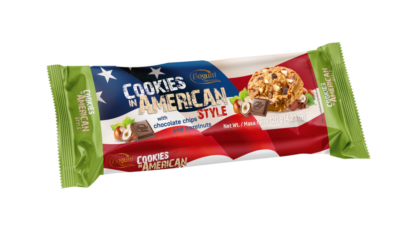 Bogutti Cookies in American Style Choc Chips & Hazelnuts