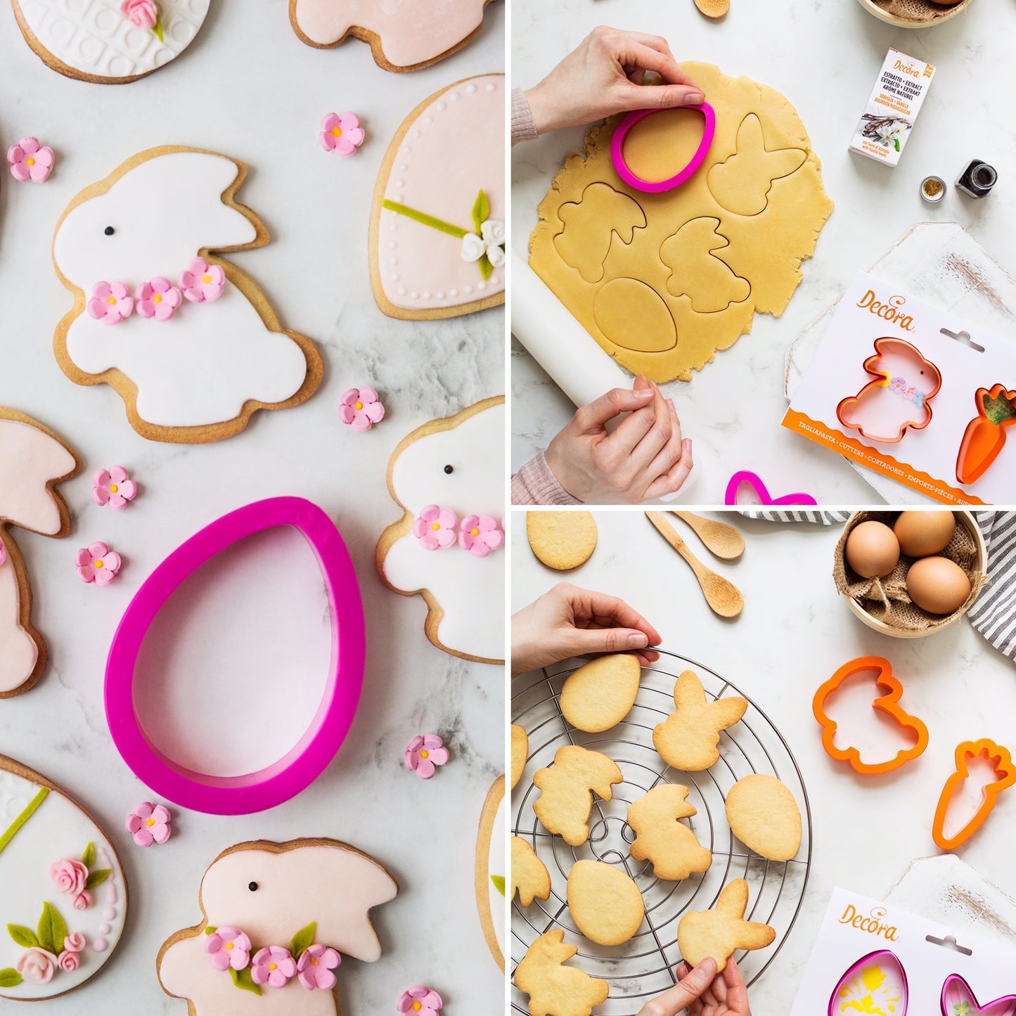 Decora Egg & Bunny Face Cookie Cutters
