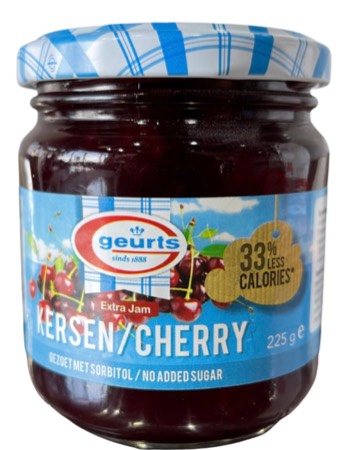 Geurts Cherry Jam No Sugar Added 225g
