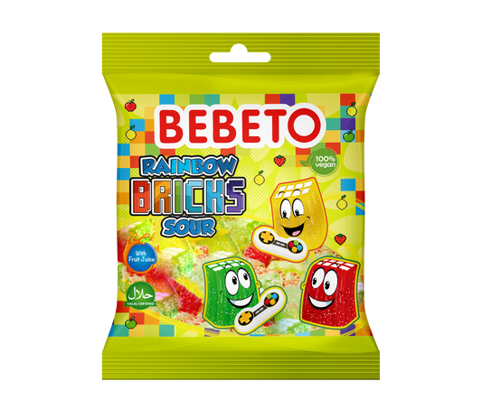 Bebeto Rainbow Bricks Sour 80g