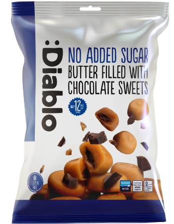 Diablo No Added Sugar Butter Sweets Filled with Chocolate