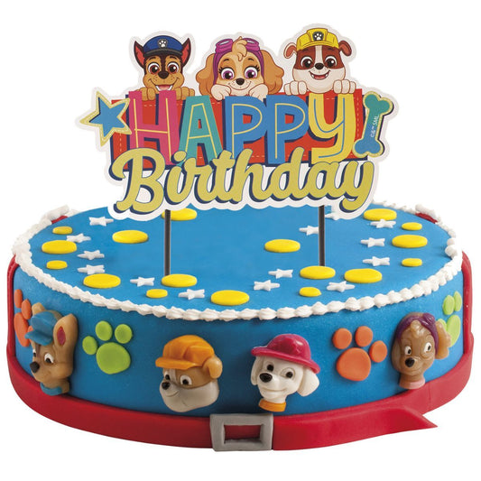 Dekora Paw Patrol Happy Birthday Cake Topper 17 x 15 cm