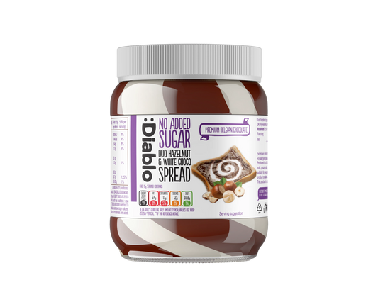 Diablo No Added Sugar Duo Hazelnut & White Choco Spread