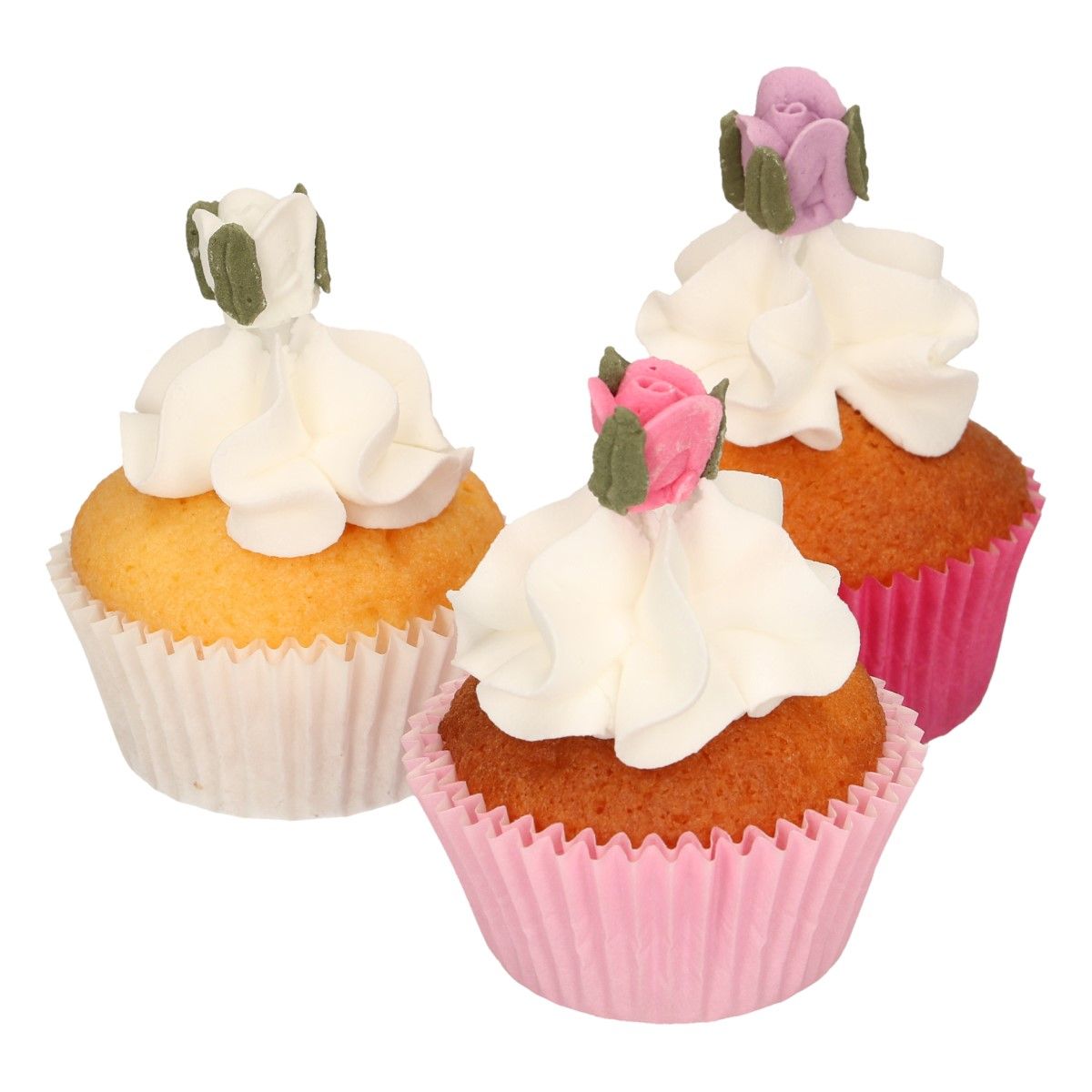 FunCakes Sugar Decorations Mini Roses with Leafs Set/16