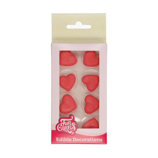 FunCakes Sugar Decorations Heart Red Set/8