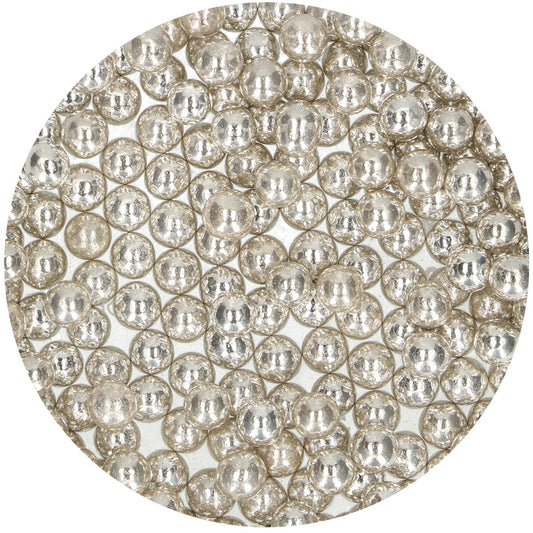 FunCakes Sugar Pearls Large Metallic Silver 80 g