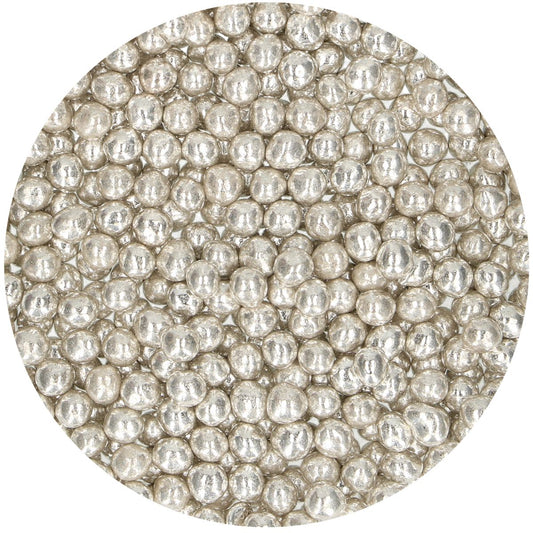 FunCakes Soft Pearls Medium Metallic Silver 55 g