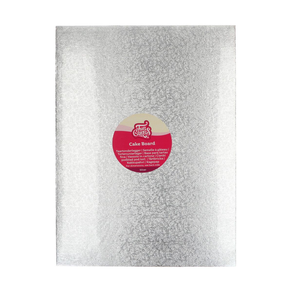FunCakes Rectangular Silver Cake Board 35x45cm
