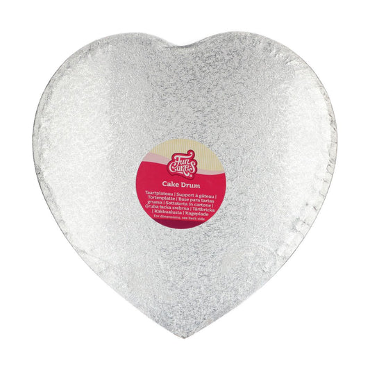 FunCakes Heart-Shaped Silver Cake Drum