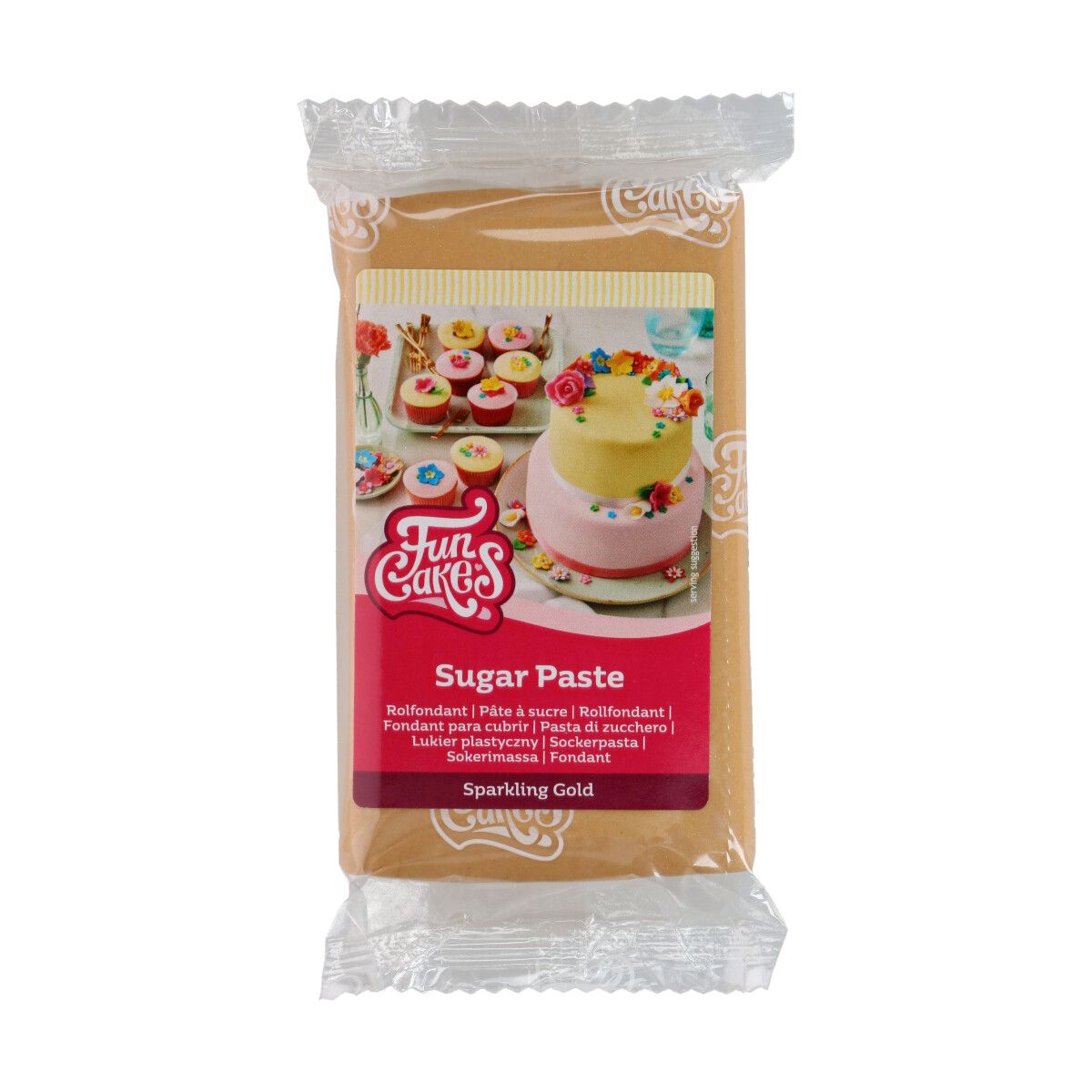 FunCakes Sugar Paste Sparkling Gold 250g