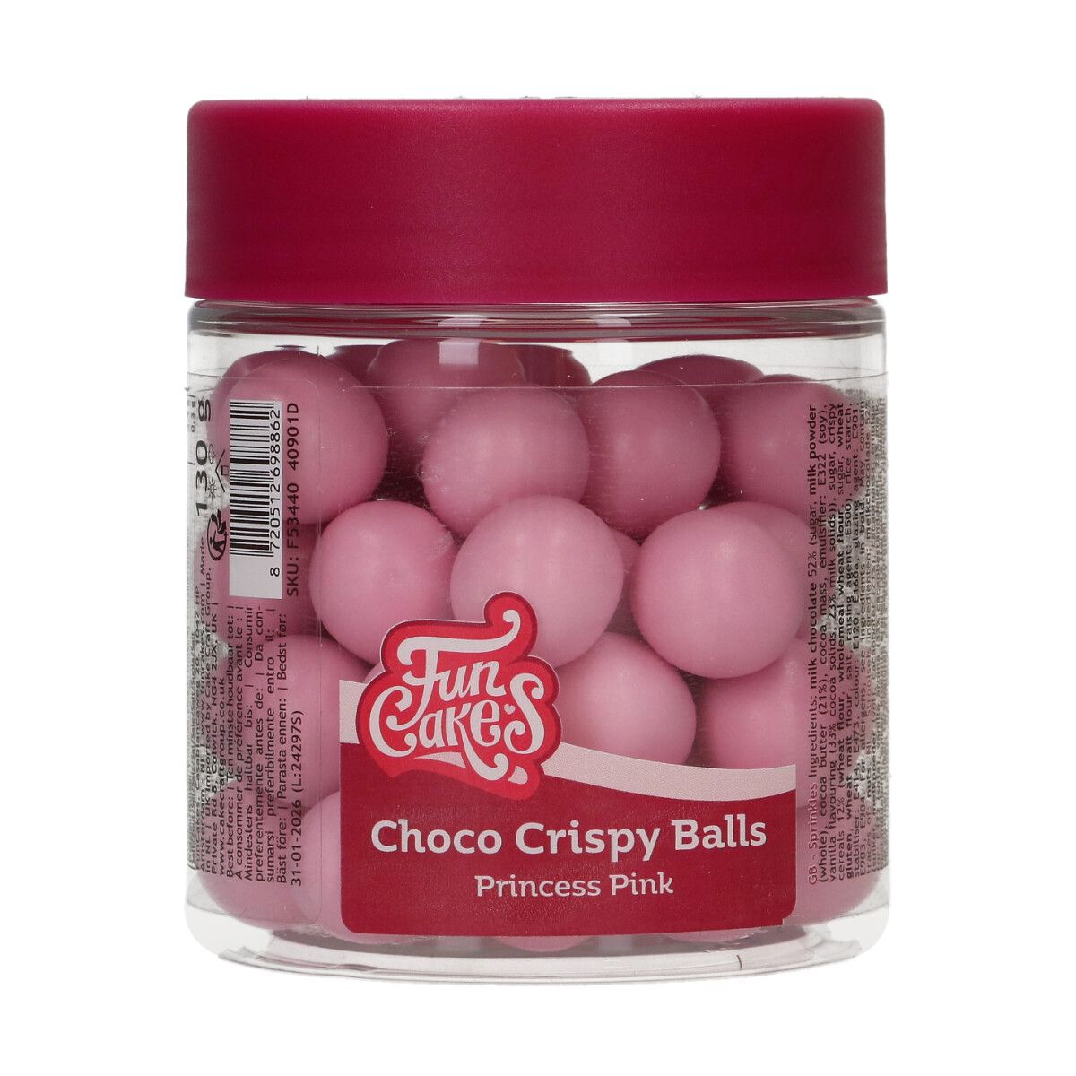 FunCakes Choco Crispy Balls - Princess Pink 130g