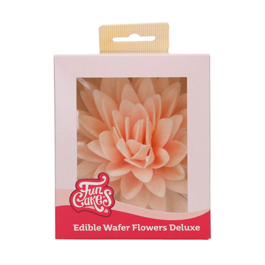 FunCakes Edible Wafer Flowers Deluxe Peony Orange Ombre Large pk/1