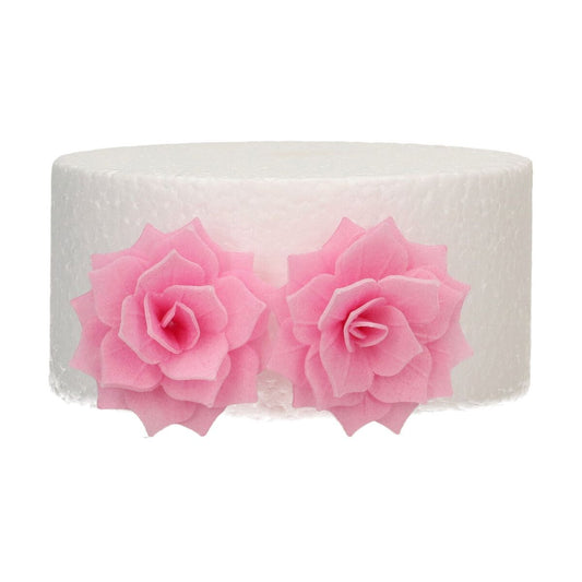 FunCakes Edible Wafer Flowers Deluxe Rose Rosalia Pink Medium pk/15