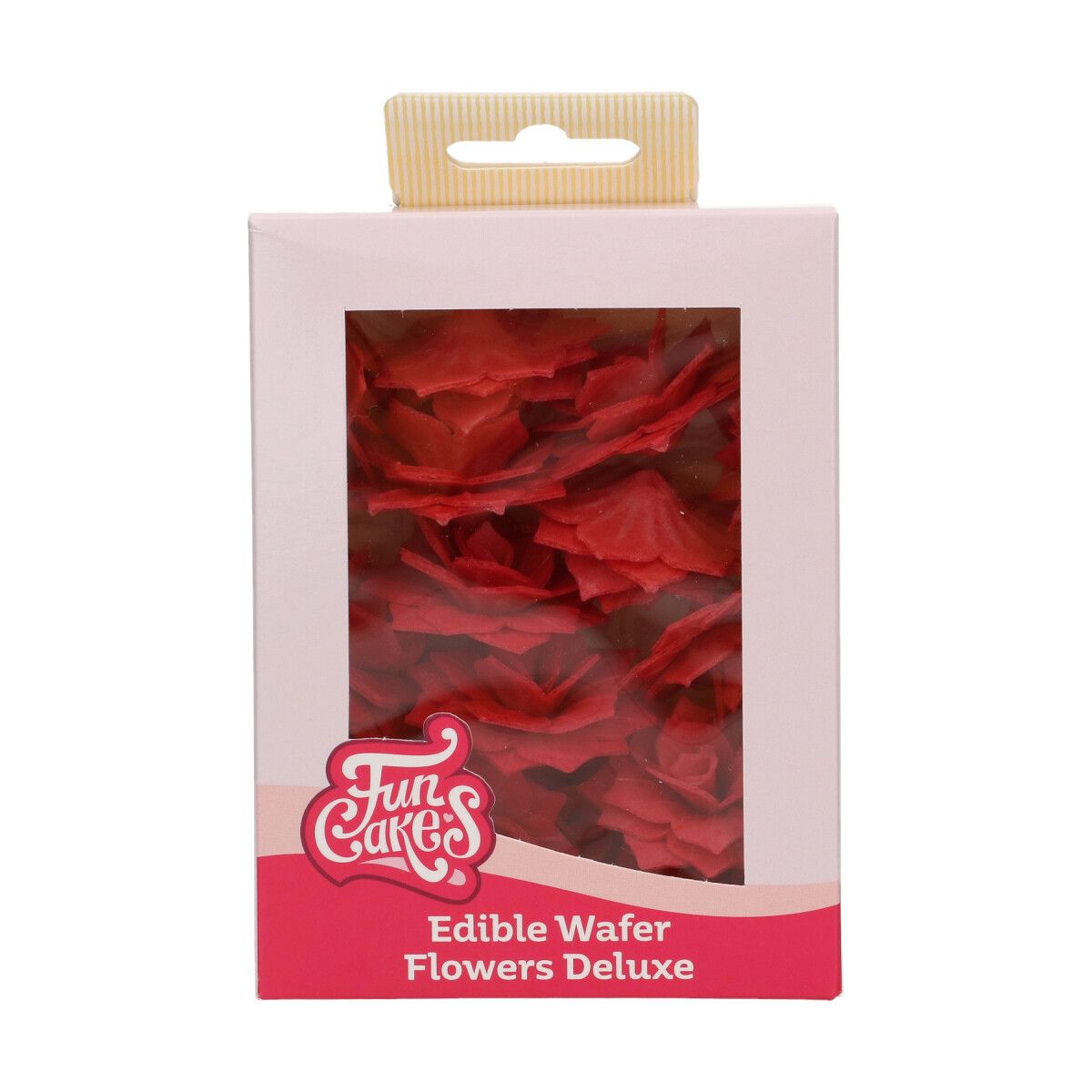 FunCakes Edible Wafer Flowers Deluxe Rose Rosalia Red Medium pk/15
