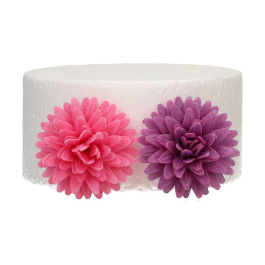 FunCakes Edible Wafer Flowers Deluxe Pompom/Daisy Mix Medium pk/12