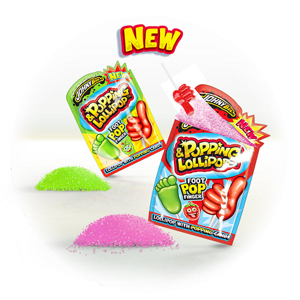Johny Bee Foot Lollipop with Popping Candy