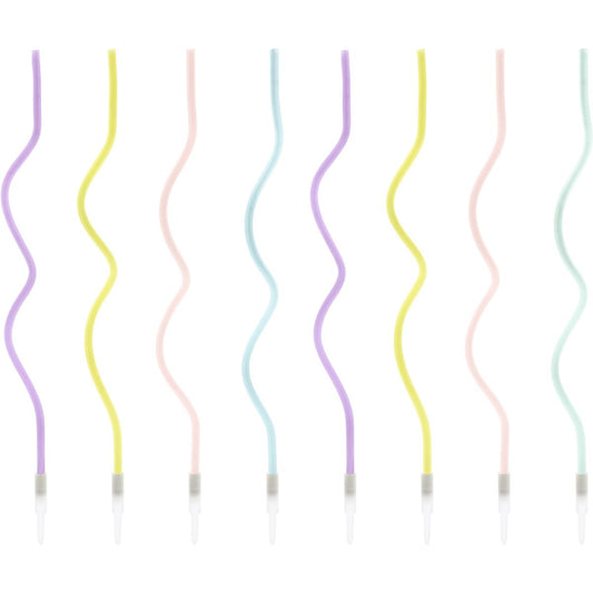 PartyDeco Birthday Candles Curl Mix 16 cm pk/8