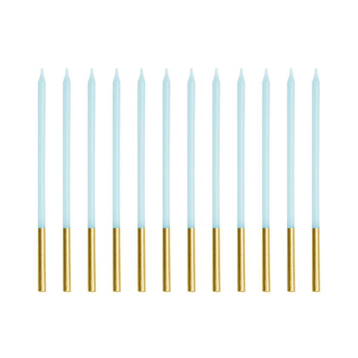 PartyDeco Candles Blue/Gold 12/pcs