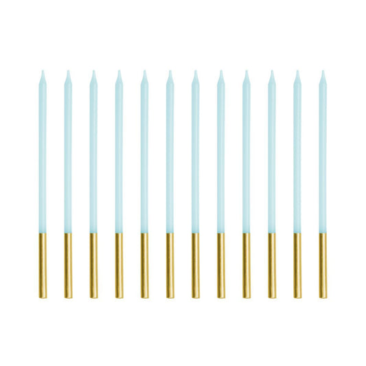 PartyDeco Candles Blue/Gold 12/pcs