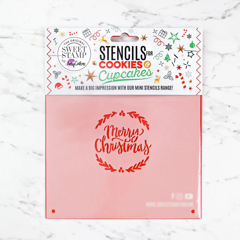 Sweet Stamp Mini Cookie & Cupcake Stencils - Merry Christmas