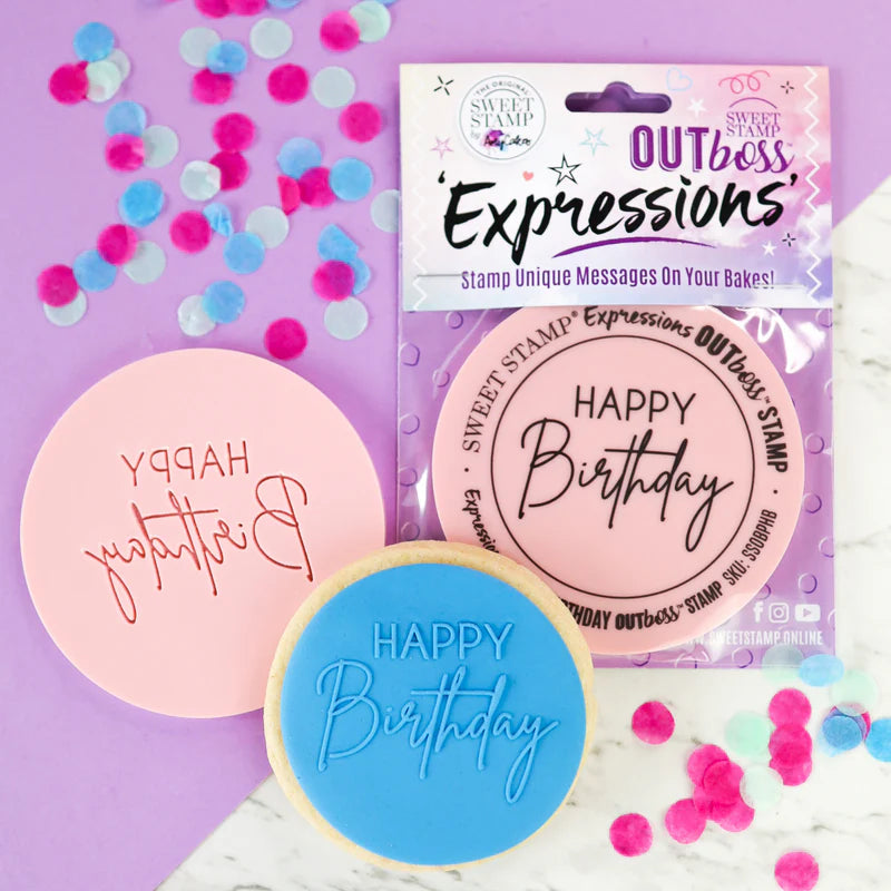 Sweet Stamp OUTboss Expressions - Trendy Happy Birthday - Regular Size