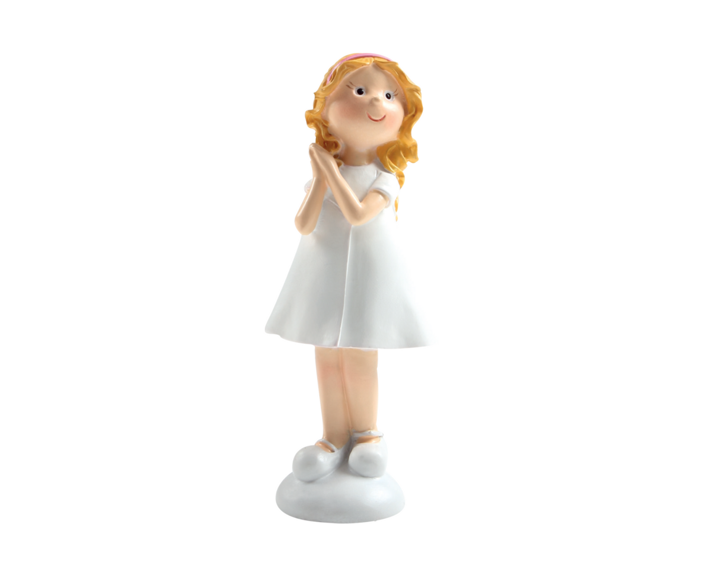 Decorative Figure Communion/Confirmation - Girl in Prayer White Dress 12cm