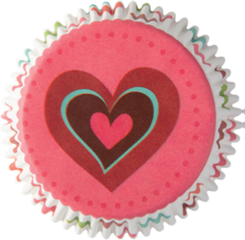 Cake Deco Heart Cupcake Liners