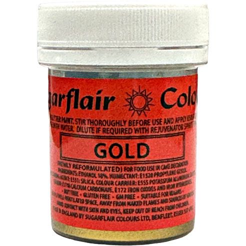 Sugarflair Edible Glitter Paint Gold 35g
